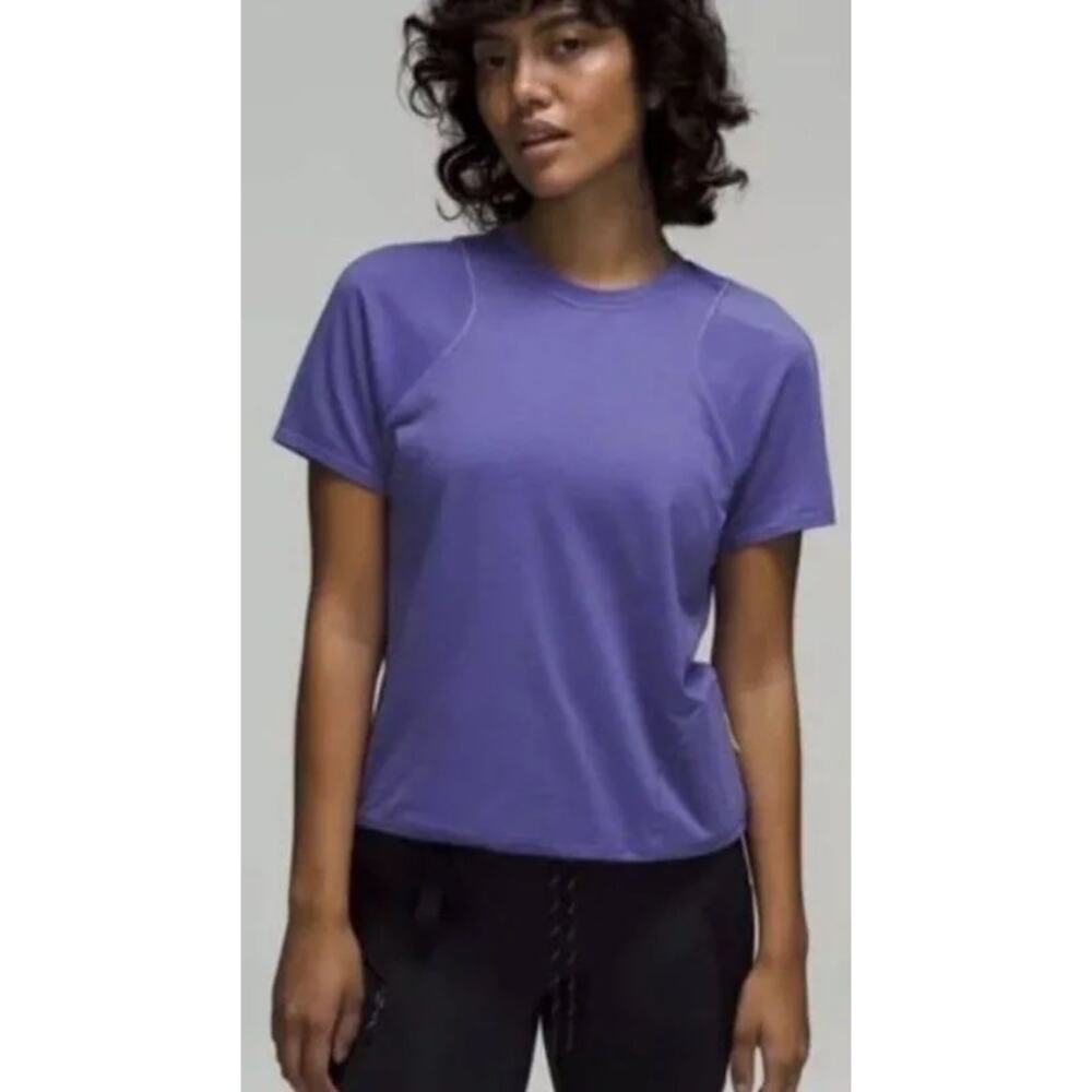 Lululemon Athletica Lightweight Cinch Hem Hiking Purple Short Sleeve Tee